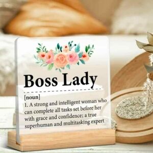 Brand New Floral Boss Lady Desk Sign
